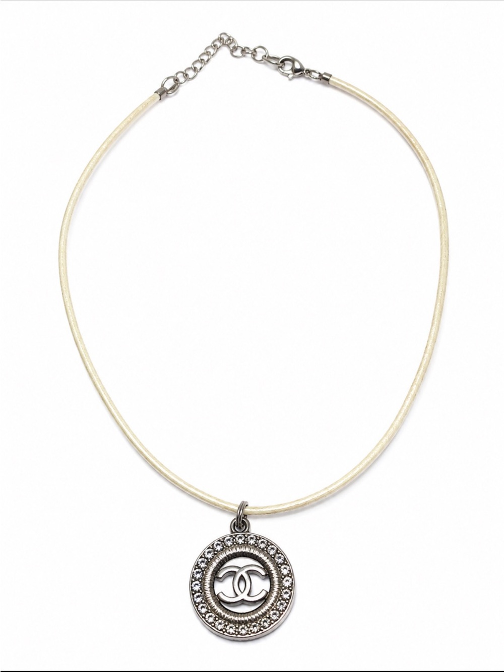 CC Charm on Cream Leather Cord - Picture 5 of 5